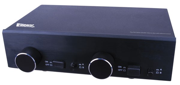Two Pair Stereo Speaker Selector Box With Volume Control