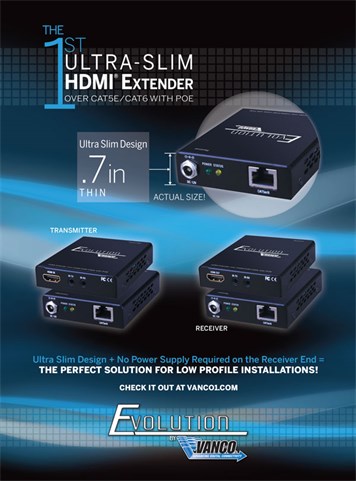 Evolution Ultra Slim Hdmi® Over Single Cat5e/cat6 Cable Extender With Poe