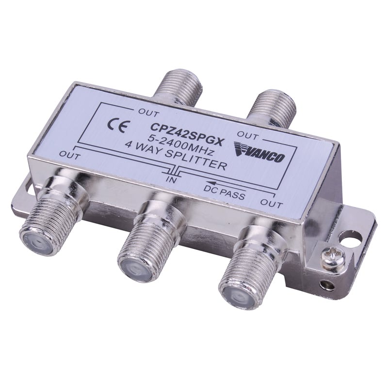 4Way 2.4 GHz Satellite Splitter Vanco Brands