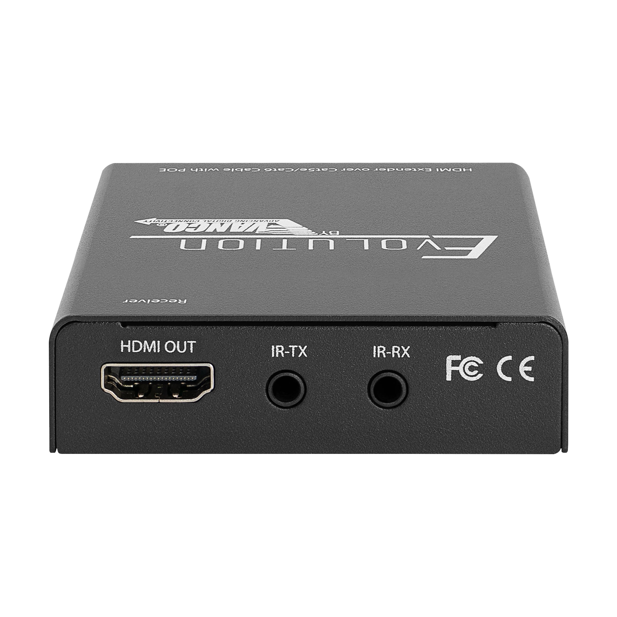 Evolution Ultra Slim Hdmi® Over Single Cat5e/cat6 Cable Extender With Poe - RX Back Straight