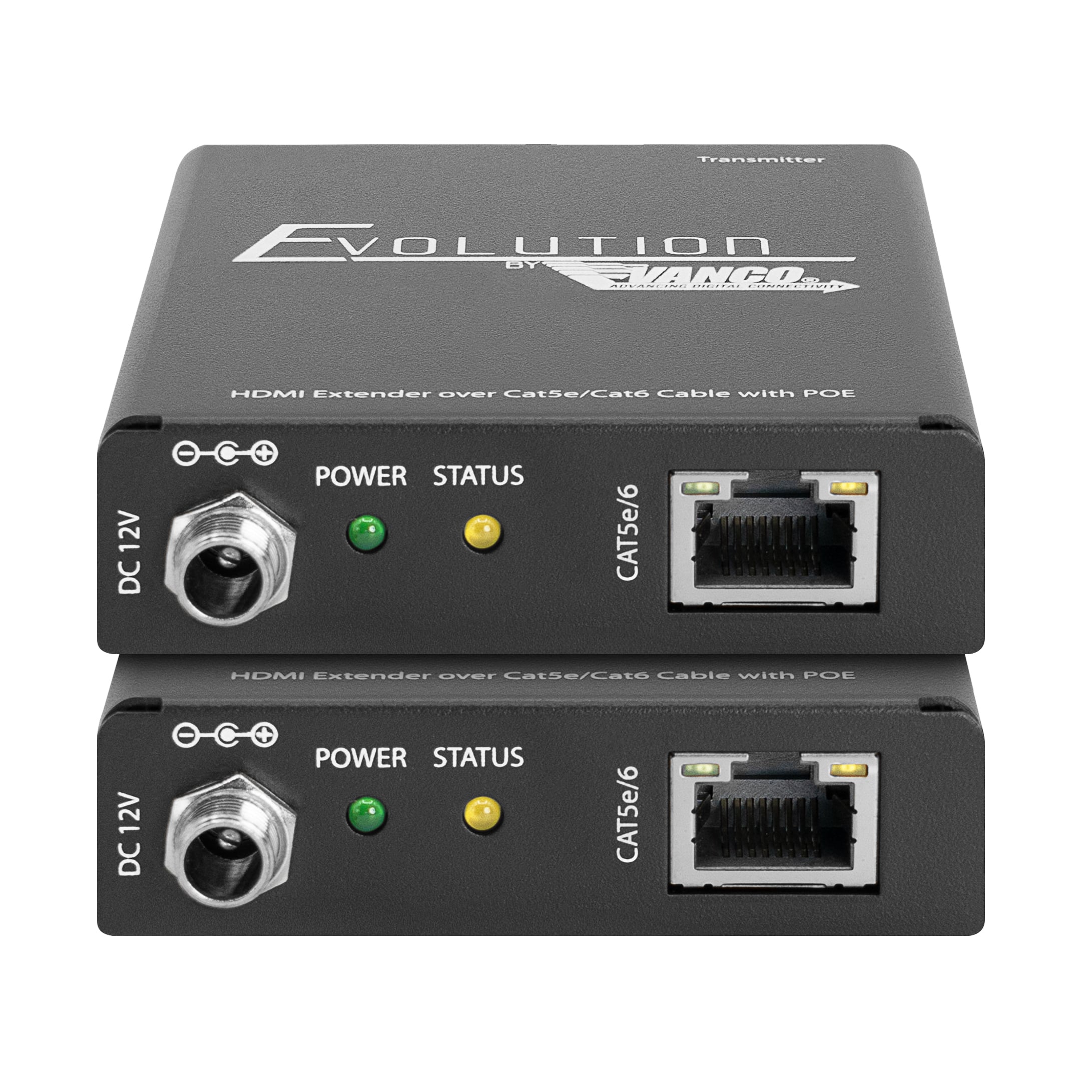Evolution Ultra Slim Hdmi® Over Single Cat5e/cat6 Cable Extender With Poe - Hero