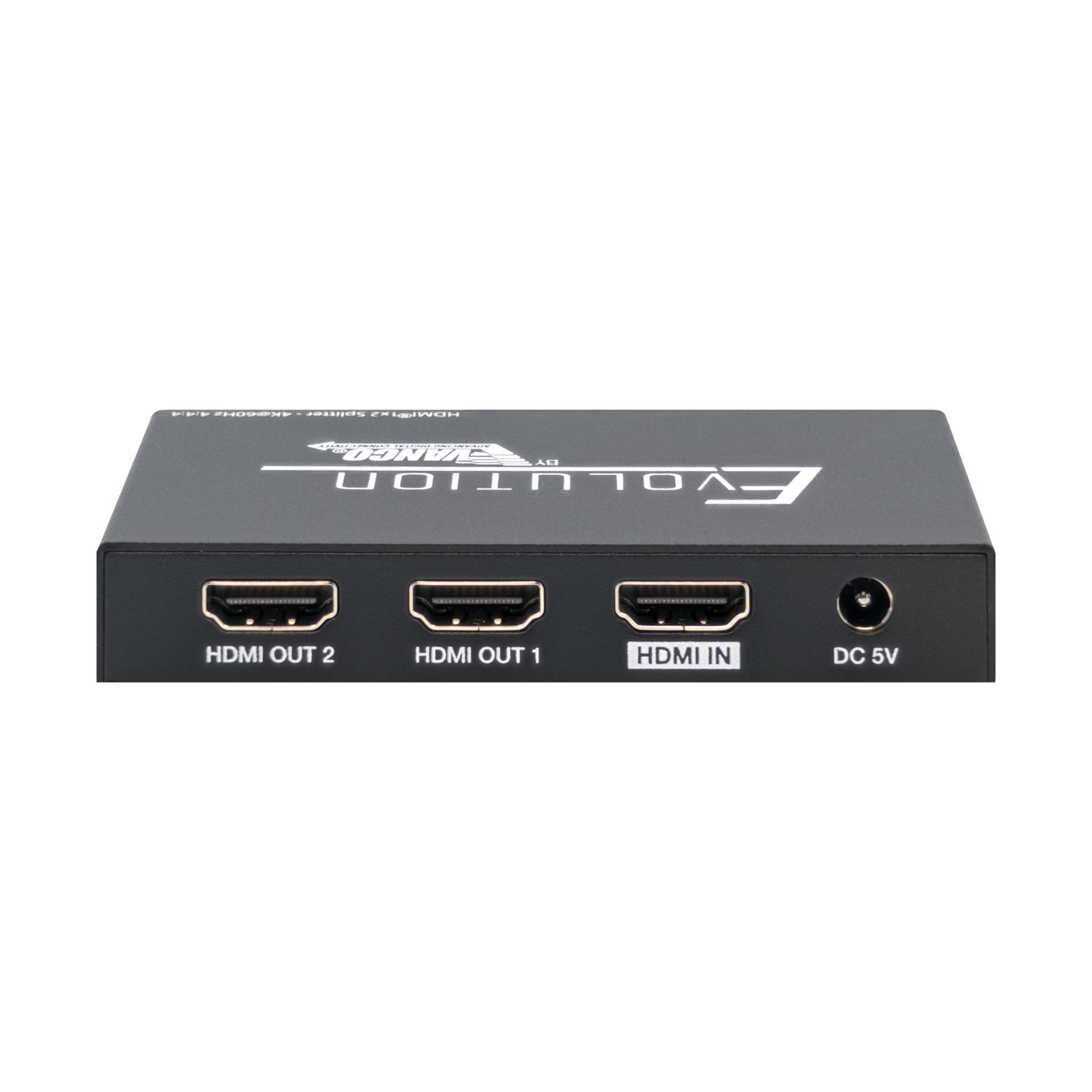 Back of the EVSP4K12 4K HDMI 1x2 Splitter with HDR.