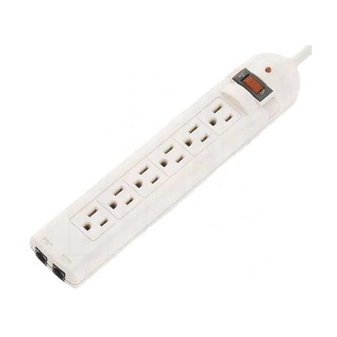 6-Outlet Surge Protector Strip with Phone/Fax/Modem Protection