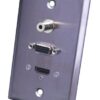 Stainless Steel HDMI®, S-VGA, 3.5mm Wall Plate