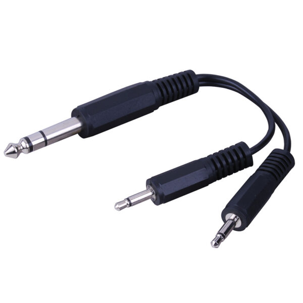 1/4" Stereo Plug To 2 3.5 Mm Mono Plugs "y" Adapter