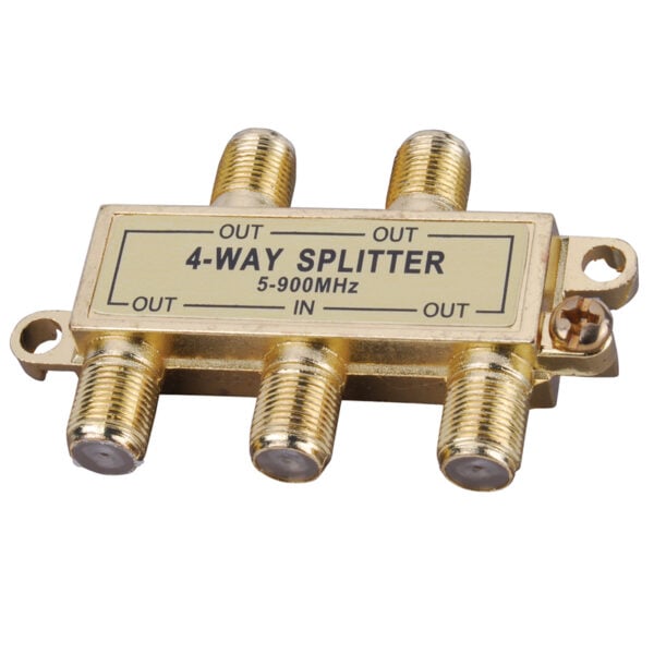 4 Way Signal Splitter With Built In Grounding Block