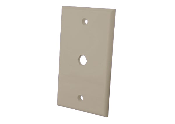 Coax Cable Feed Thru Wall Plates Light Almond, Vanco