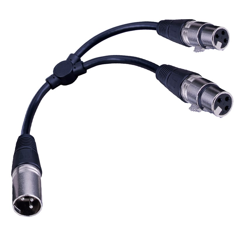 Xlr Male Plug To 2 Female Xlr Jacks "y" Adapter