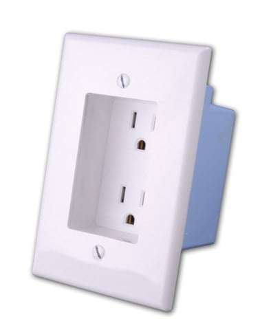 Rapid Link Power™ By Vanco Recessed Ac Duplex Outlet Plate Vanco, White