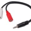 3.5 Mm Stereo Plug To 2 3.5 Mm Stereo Jacks "y" Adapter