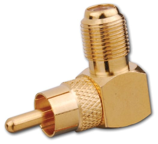 Right Angle Female "f" Jack To Rca Male Plug Adapter