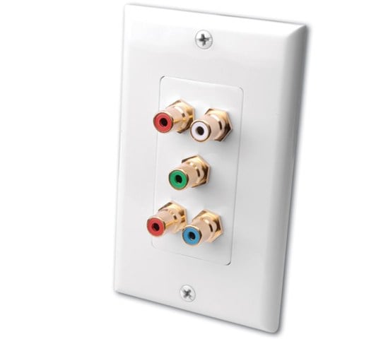 Rgb Component Video With Audio Wall Plate
