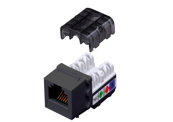 Category 3 Voice Grade 90 Degree Keystone Inserts Vanco, Black