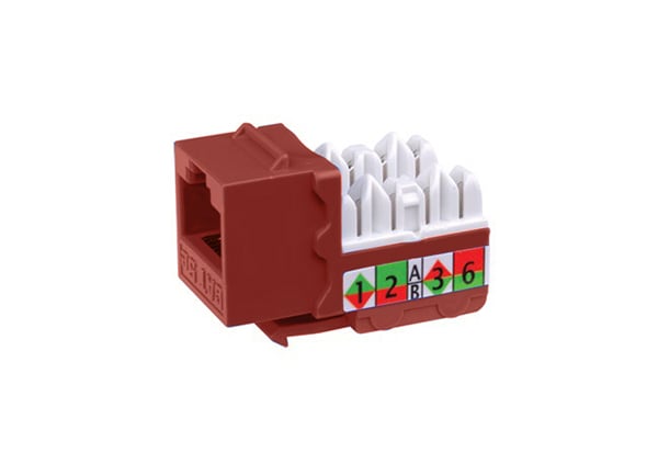Category 5e 90 Degree Keystone Inserts Vanco, Red