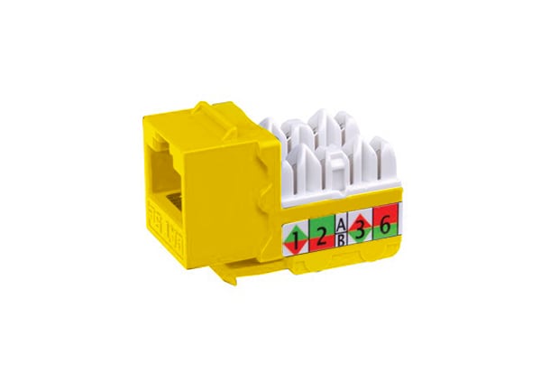 Category 5e 90 Degree Keystone Inserts Vanco, Yellow