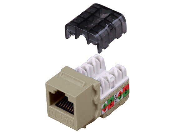 Category 6 90 Degree Keystone Inserts Vanco, Light Almond