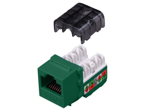 Category 6 90 Degree Keystone Inserts Vanco, Green