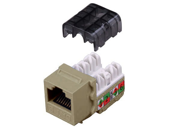 Category 6 90 Degree Keystone Inserts Vanco, Ivory