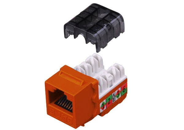 Category 6 90 Degree Keystone Inserts Vanco, Orange