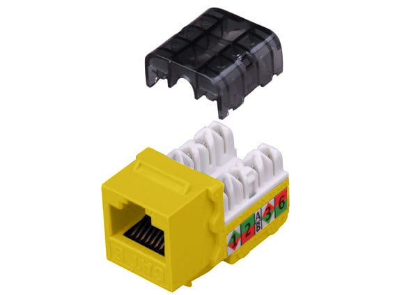 Category 6 90 Degree Keystone Inserts Vanco, Yellow