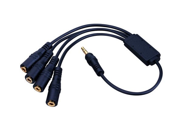 3.5mm Stereo Plug To (4) Stereo Jacks Cable