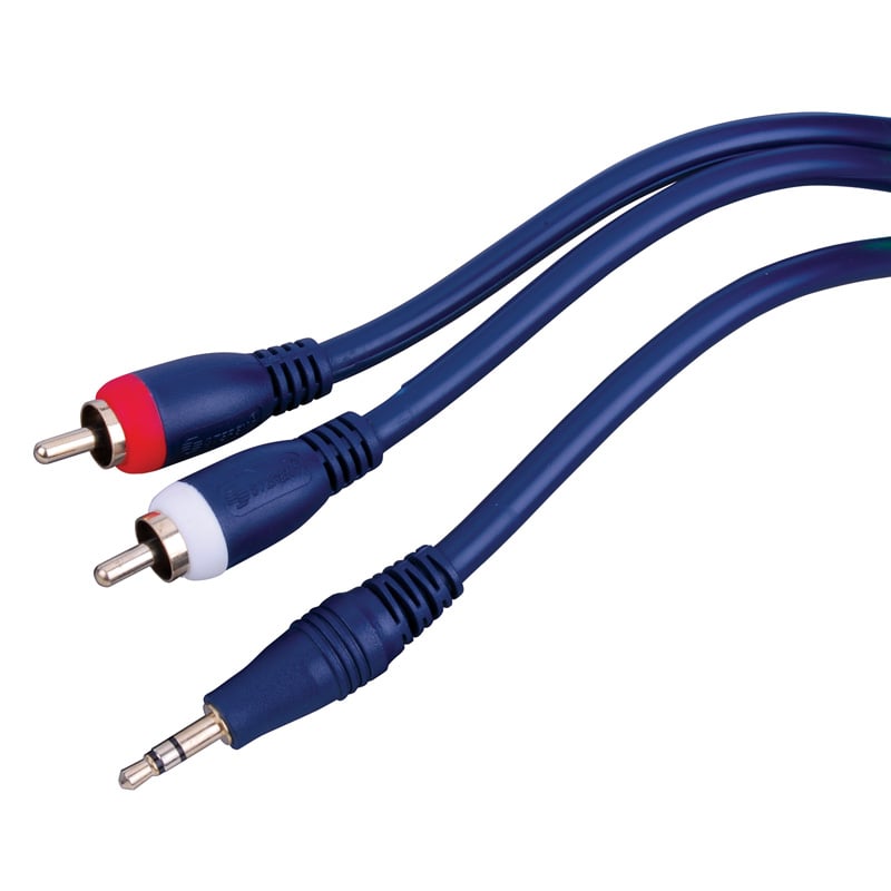 Premium 3.5 Mm Stereo Plug To Dual Rca Plug "y" Adapter