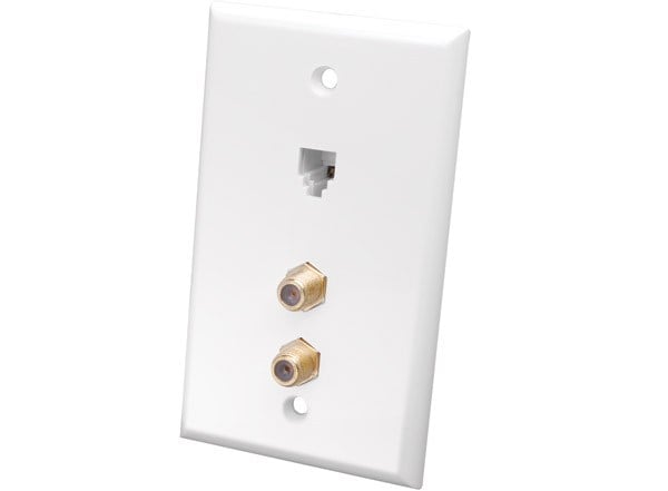 Color Mate® Combination Telephone/dual Coax Wall Plate