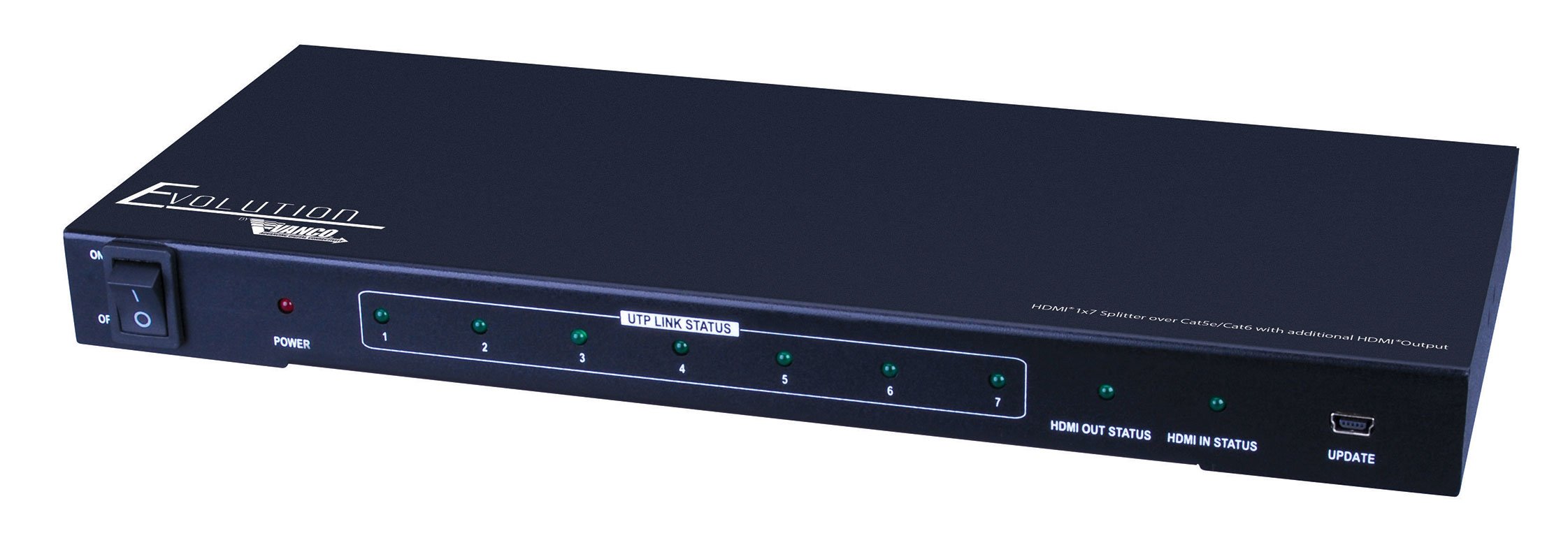 Evolution Hdmi® 1x7 Splitter Over Cat5e/cat6 Cable With Additional Hdmi® Output
