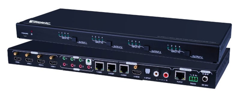 Vanco Brands | 4x3 HDBaseT Matrix Selector Switch w/Additional HDMI