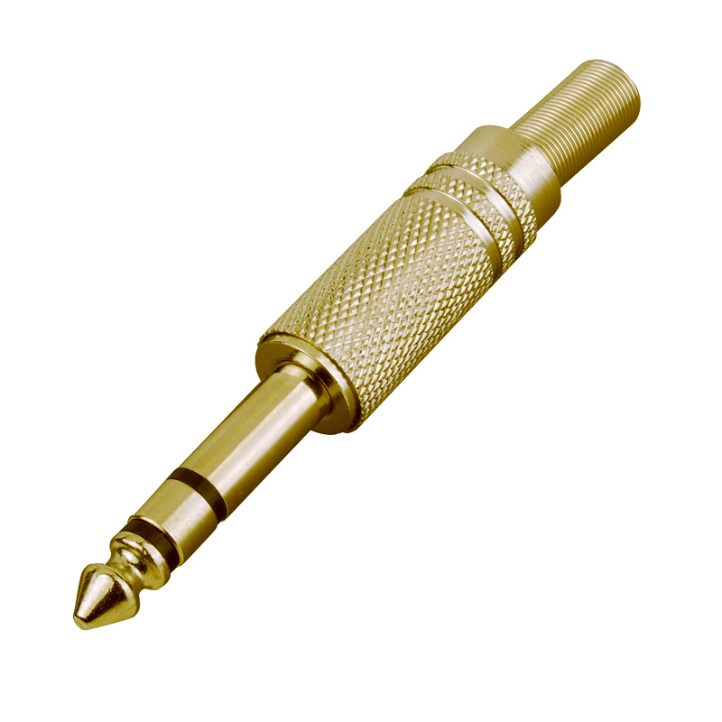 1/4" Stereo Plug 3 Conductor Metal Professional Model With Strain Relief