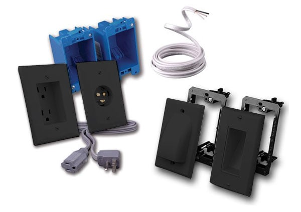 Rapid Link Power™ By Vanco With Romex® Cable And Bulk Cable Wall Plates Vanco, Black