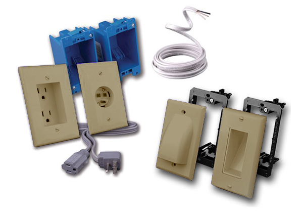 Rapid Link Power™ By Vanco With Romex® Cable And Bulk Cable Wall Plates Vanco, Ivory