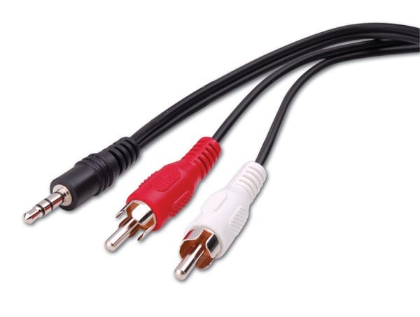 3.5 Mm Stereo Plug To Dual Rca Plugs "y" Adapter