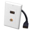 Single Hdmi® Pigtail And 3.5 Mm Stereo Jack Decor Wall Plate