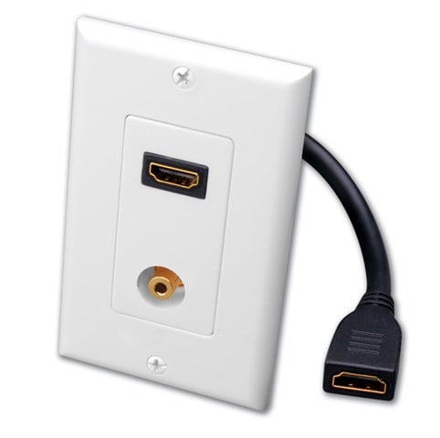 Vanco International  Single HDMI Pigtail and 3.5 mm Stereo Jack Wall Plate