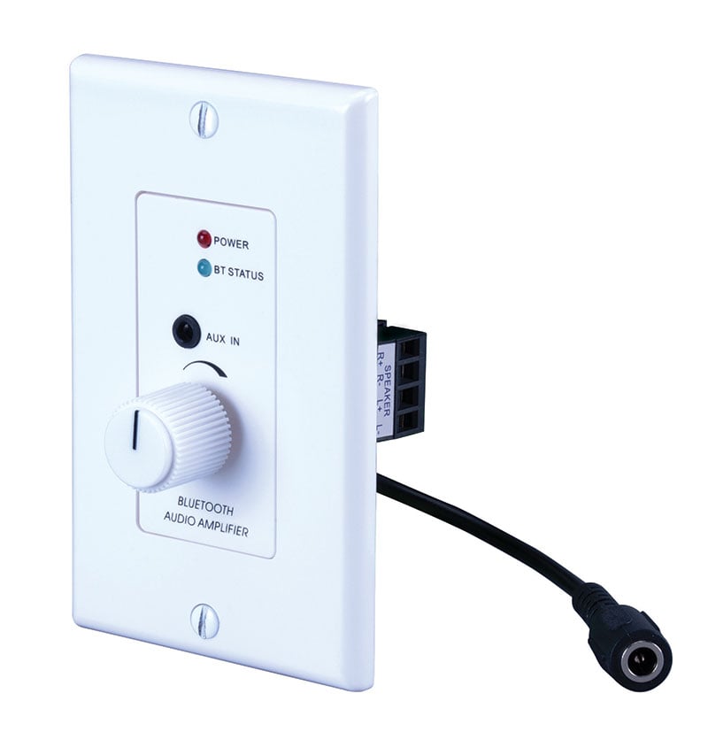 30w, 2 Channel Wall Plate Amplifier With Bluetooth Wireless Technology