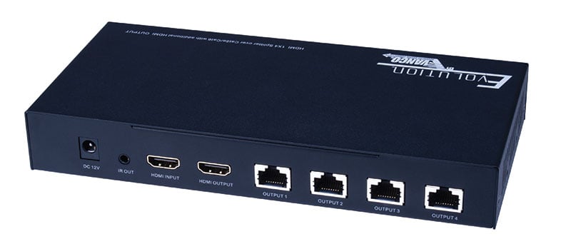 1x4 4k Hdmi Splitter With Utp Ports And Hdmi Pass Through