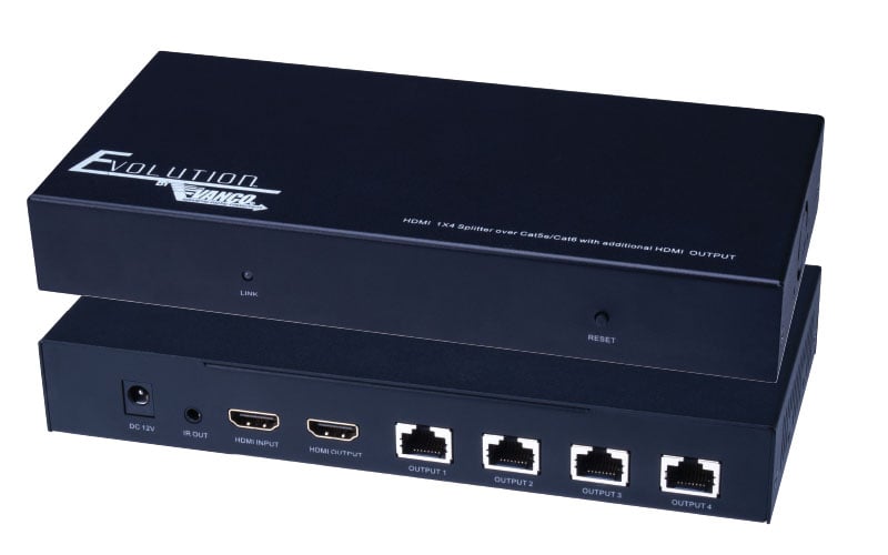 1x4 4k Hdmi Splitter With Utp Ports And Hdmi Pass Through