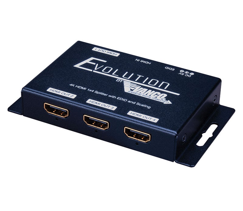 4K HDMI 1x4 Splitter with EDID and Scaling - Vanco International