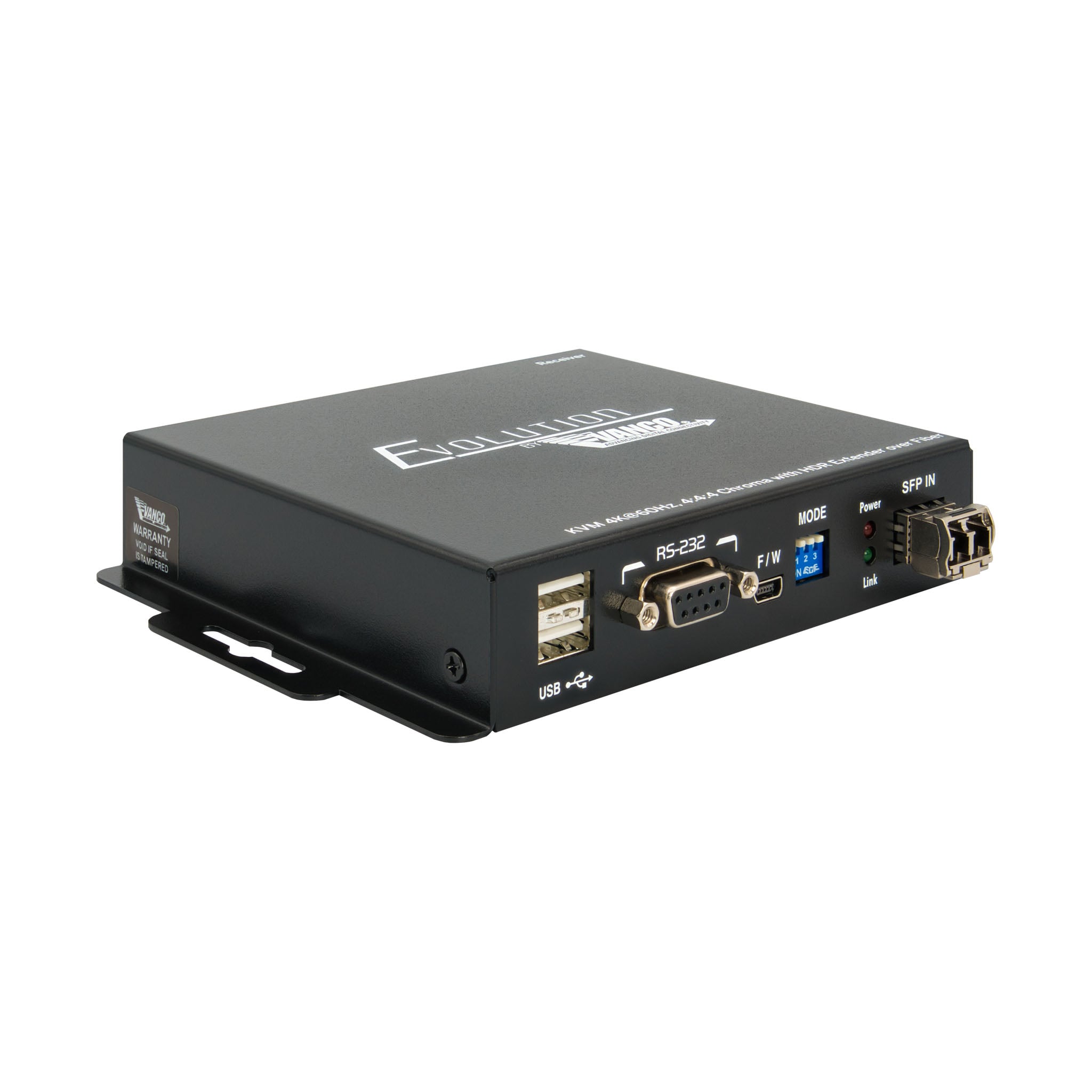 EVEXFBRK1-RX-front-angle Hdmi Extender Over Fiber With Kvm Usb Pass Through - RX Front Angle
