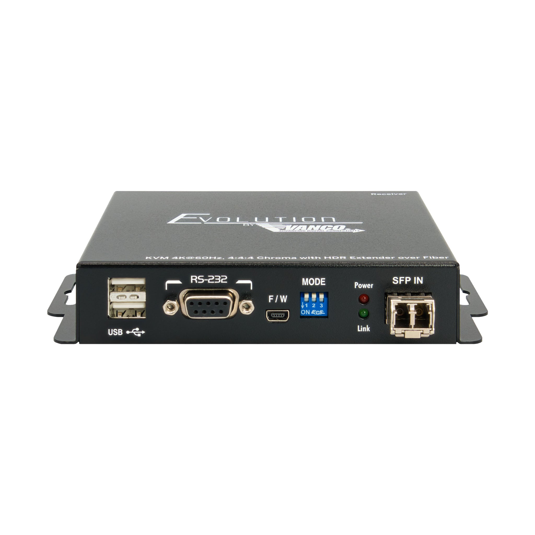EVEXFBRK1-RX-front-straight Hdmi Extender Over Fiber With Kvm Usb Pass Through - RX Front Straight