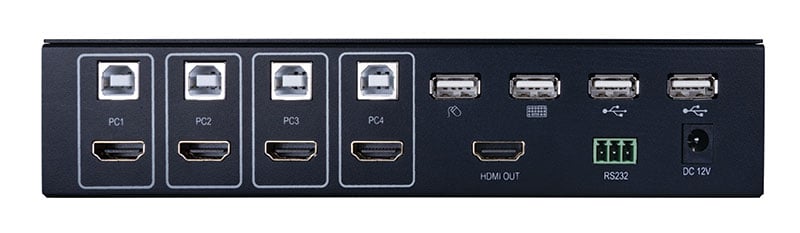 4k 4x1 Hdmi Switch With Quad View And Kvm Usb Control