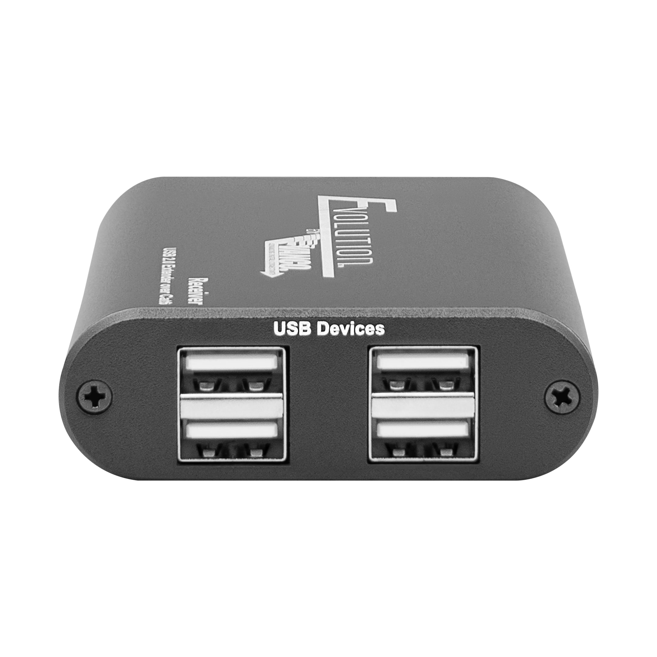 EVEXUSB2-RX-back-straight Usb 2.0 Extender Over Cat5e/6 Cable - RX Back Straight