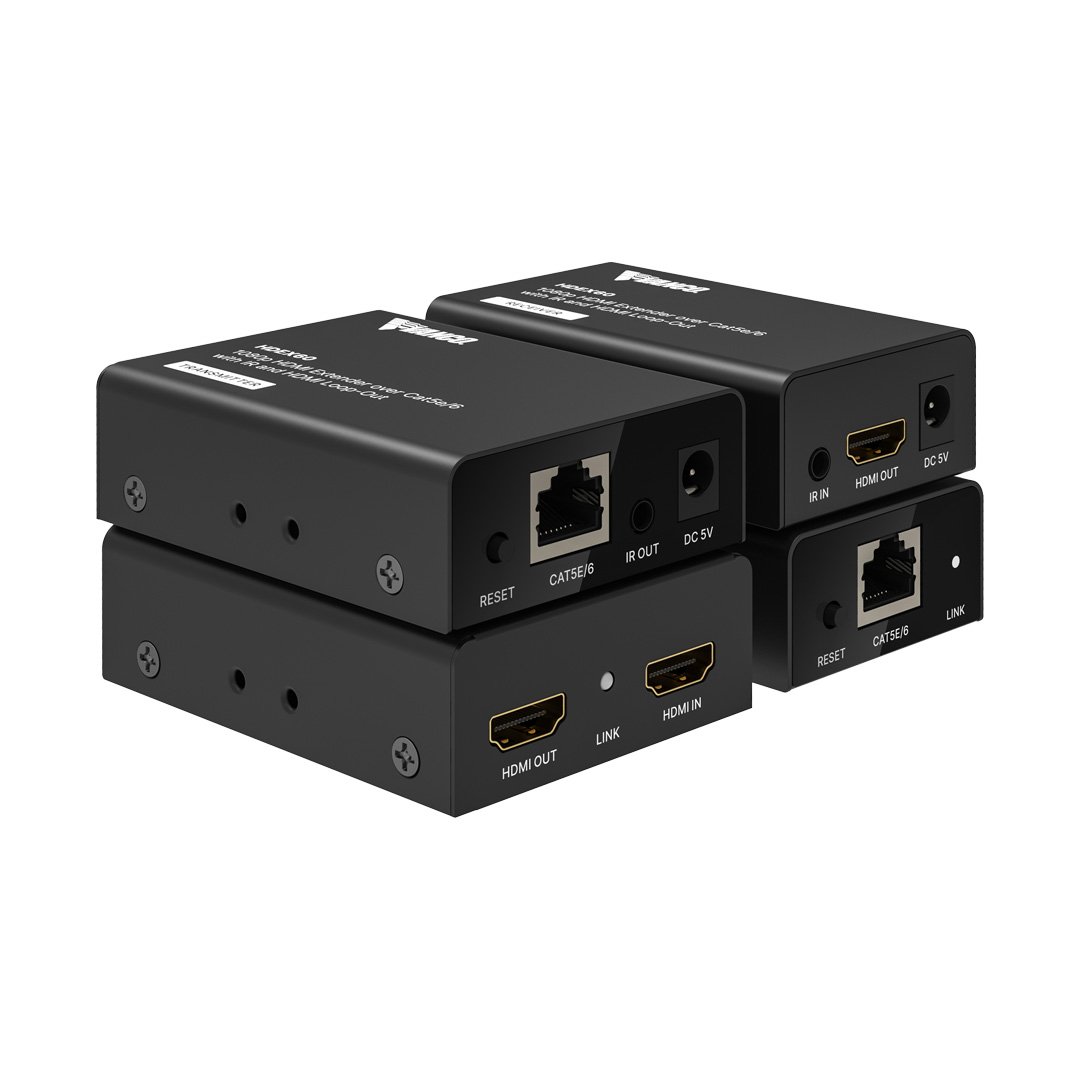 HDMI Extender Over Cat5e/6 Cable with IR and HDMI Loop-Out - Vanco  International