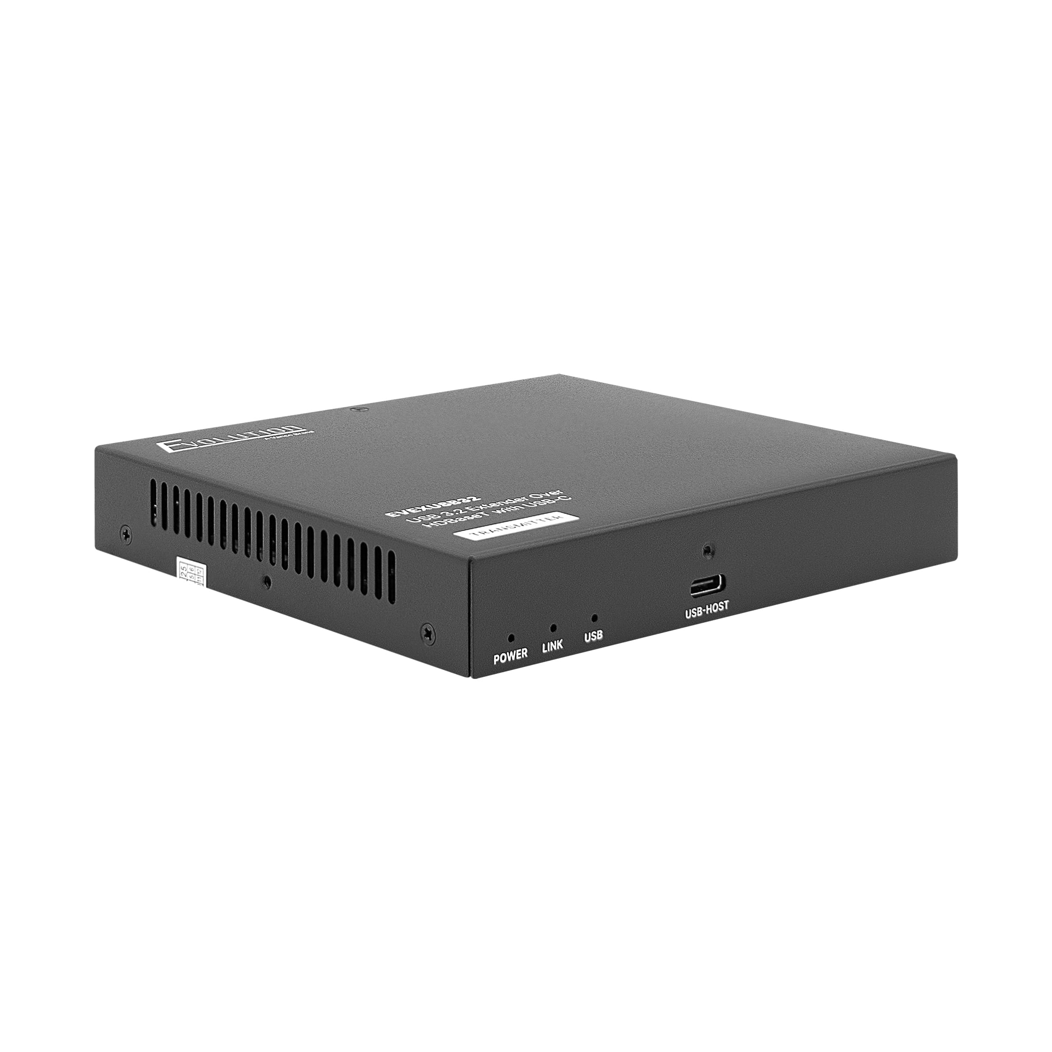 Front angle of the transmitter for the Evolution by Vanco EVEXUSB32 USB 3.2 Extender Over HDBaseT with USB-C