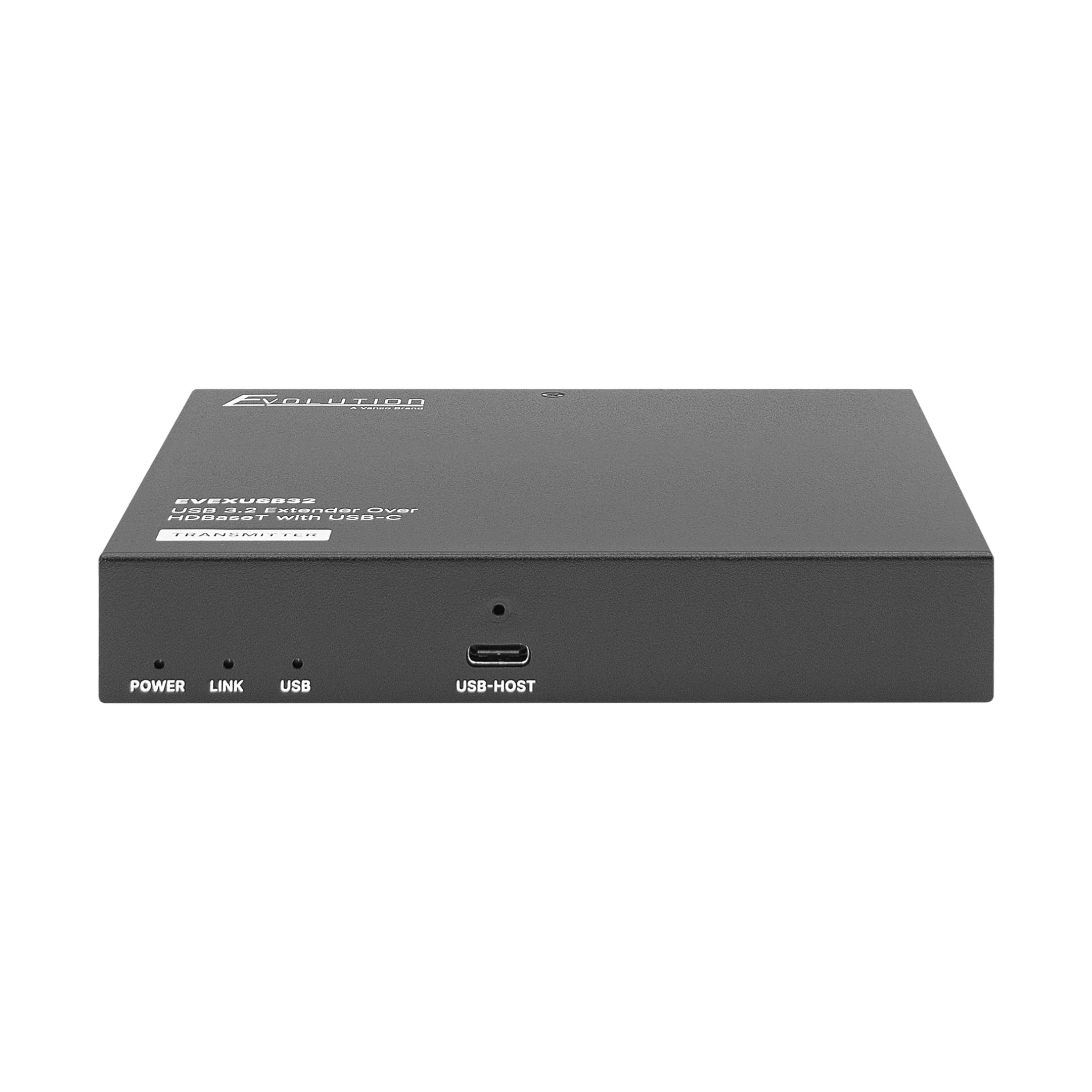 Front of the transmitter for the Evolution by Vanco EVEXUSB32 USB 3.2 Extender Over HDBaseT with USB-C