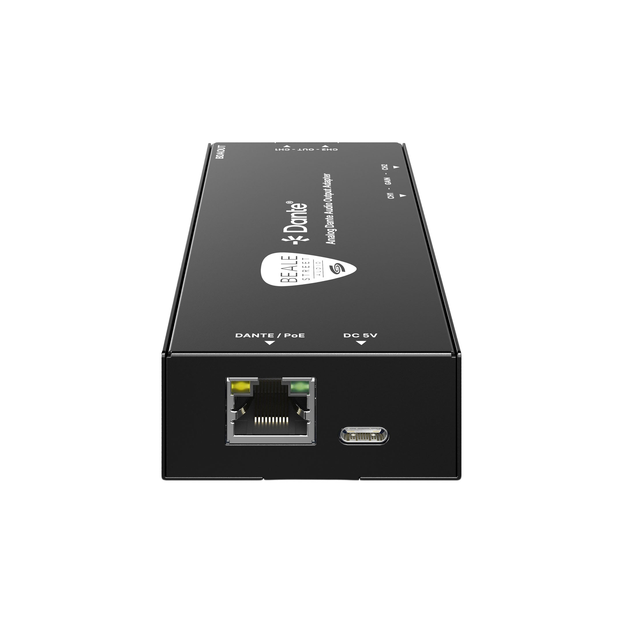 Analog Dante Audio Output Adapter - Left Straight