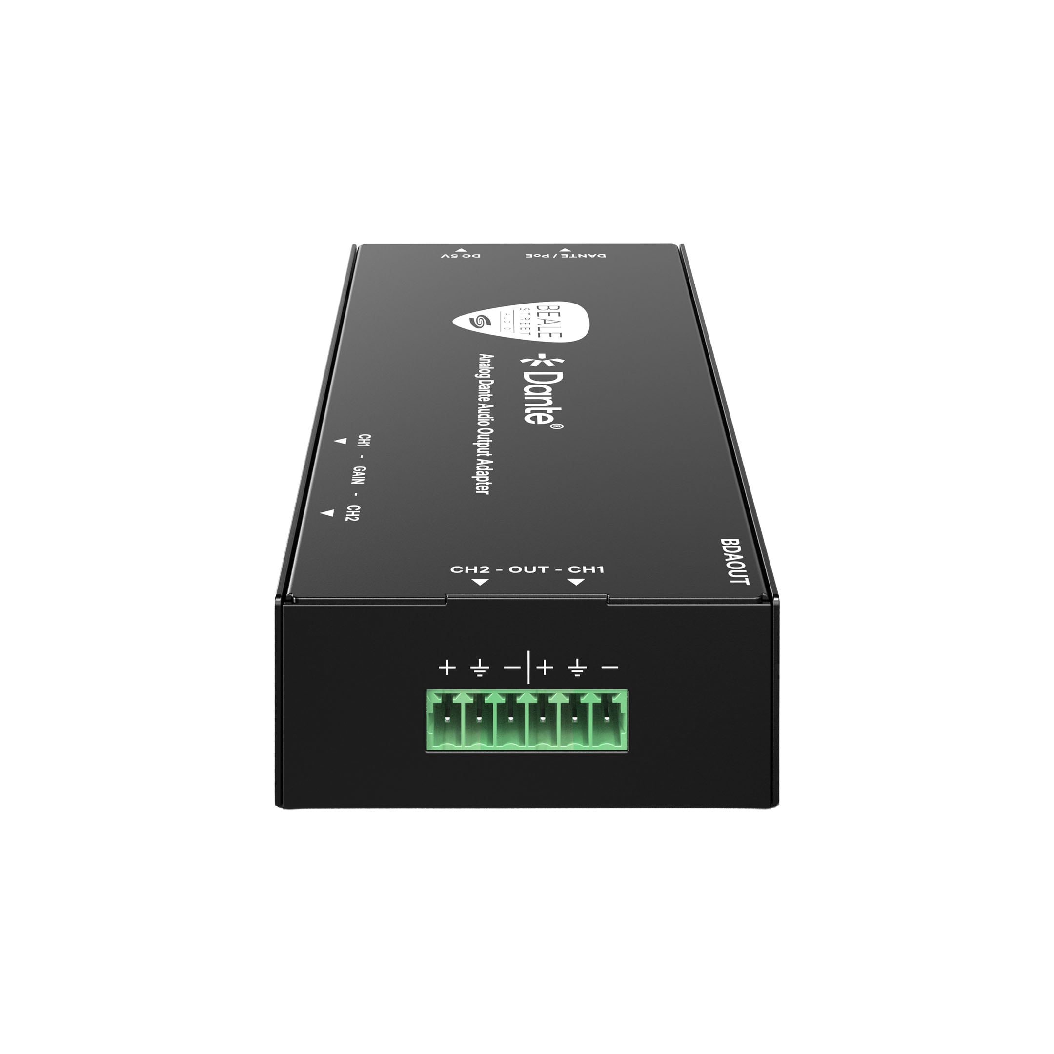 Analog Dante Audio Output Adapter - Right Straight